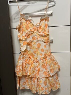 Sabo skirt linen Floral Ruffle Sundress